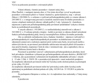 Aktuality / Výzva na pokosenie pozemkov a trávnatých plôch - foto