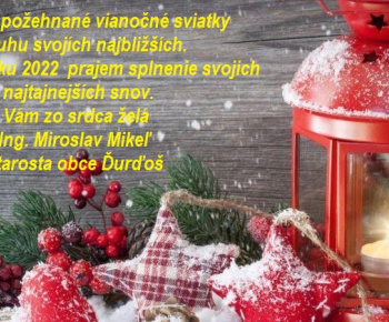 Aktuality / Krásne a pokojne sviatky a požehnaný nový rok 2022 - foto