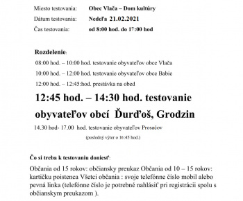 Aktuality / Testovanie 21.02.2021 - foto