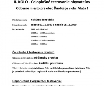 Aktuality / II.KOLO CELOPLOŠNÉ TESTOVANIE - foto