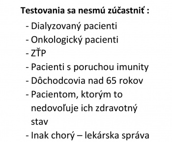 Aktuality / Celoplošné testovanie 01.11.2020 od 13:00 - 22:00 - foto