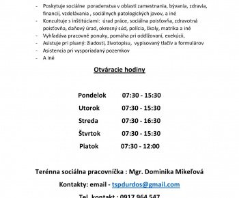 Aktuality / Terénna sociálna práca - od 01.08.2020 - foto
