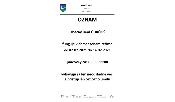 Obmedzený režim obecného úradu