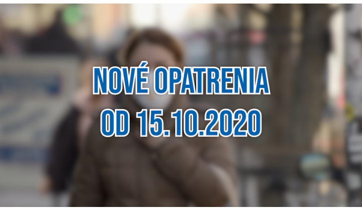 Opatrenia platné od 15.10.2020