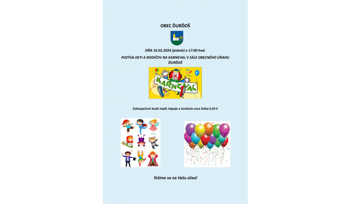 Karneval 16.02.2024, od 17:00 hod
